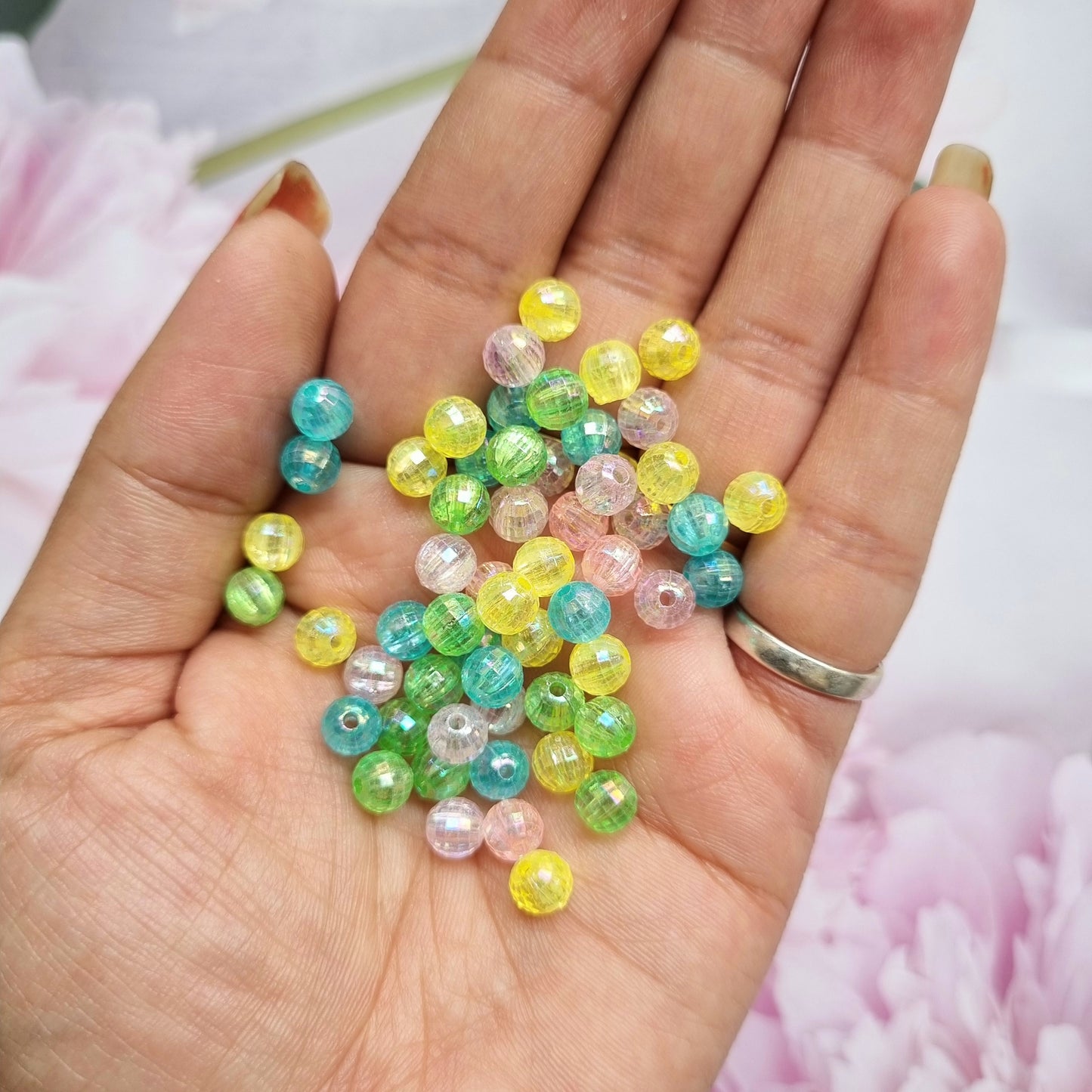 Acrylic Rainbow Shine Colourful Crystals Beads