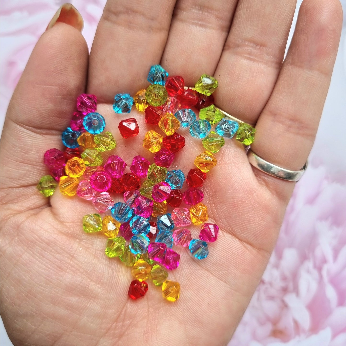 Acrylic Colourful Bicone Beads