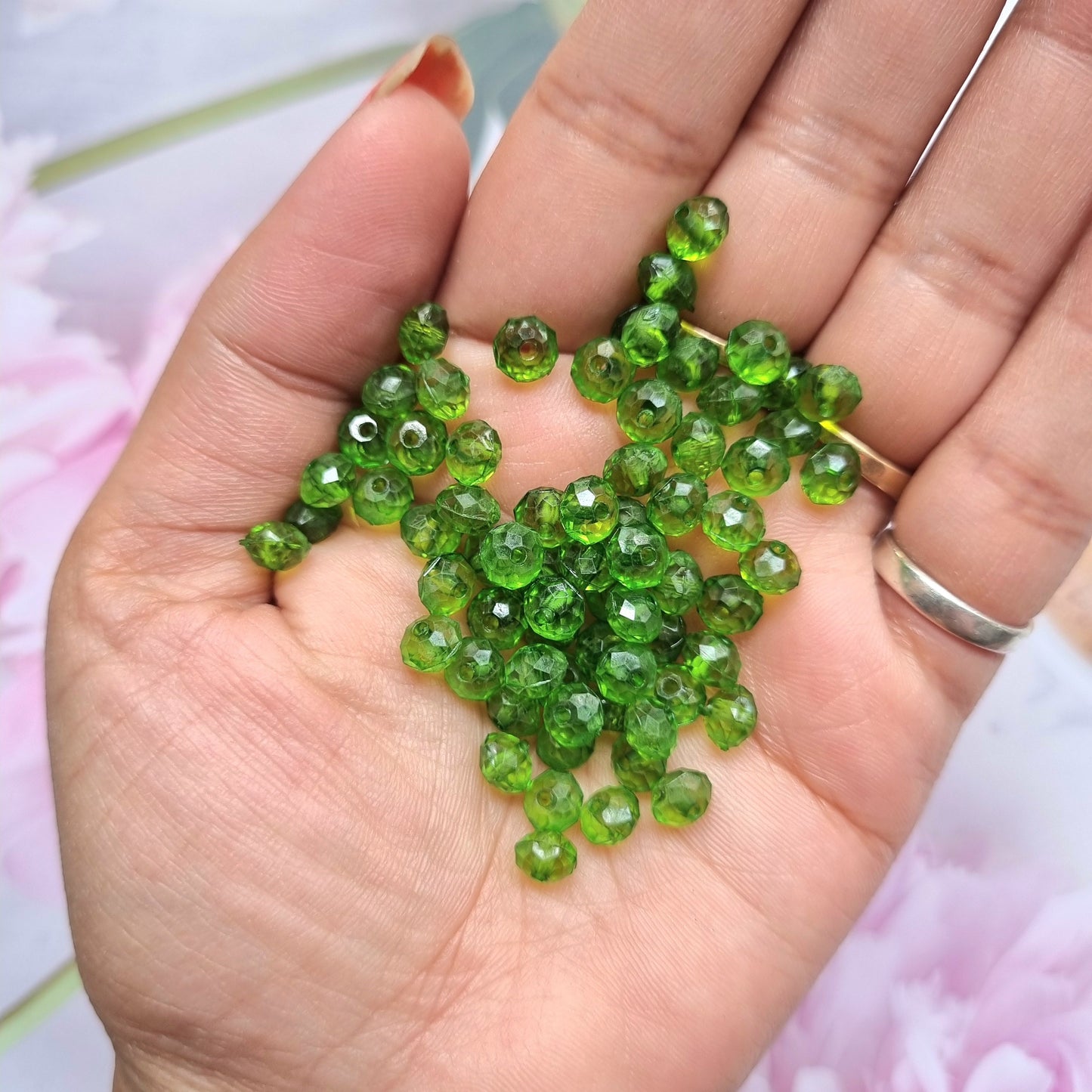 Acrylic Crystal Green Beads