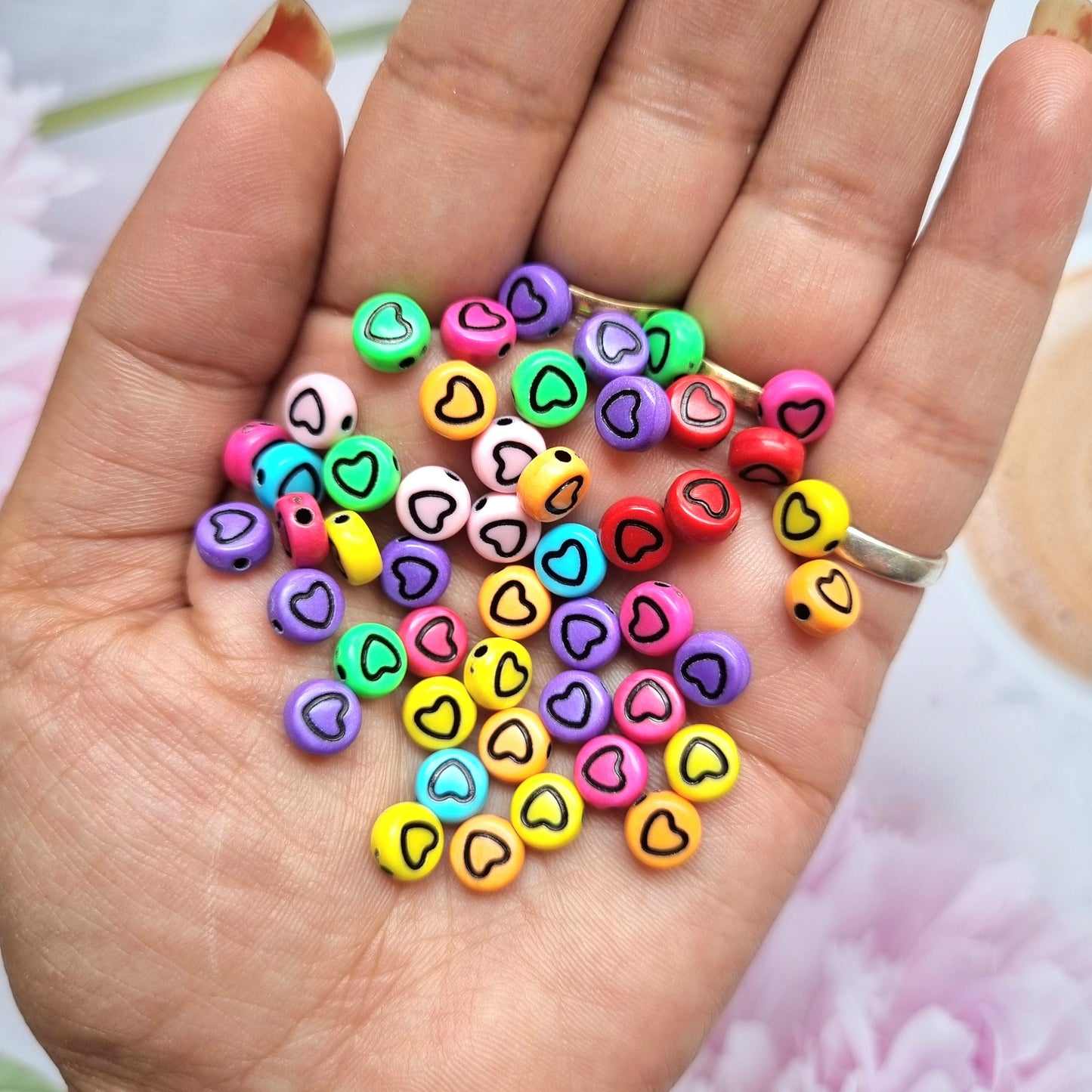 Acrylic Heart Beads 04