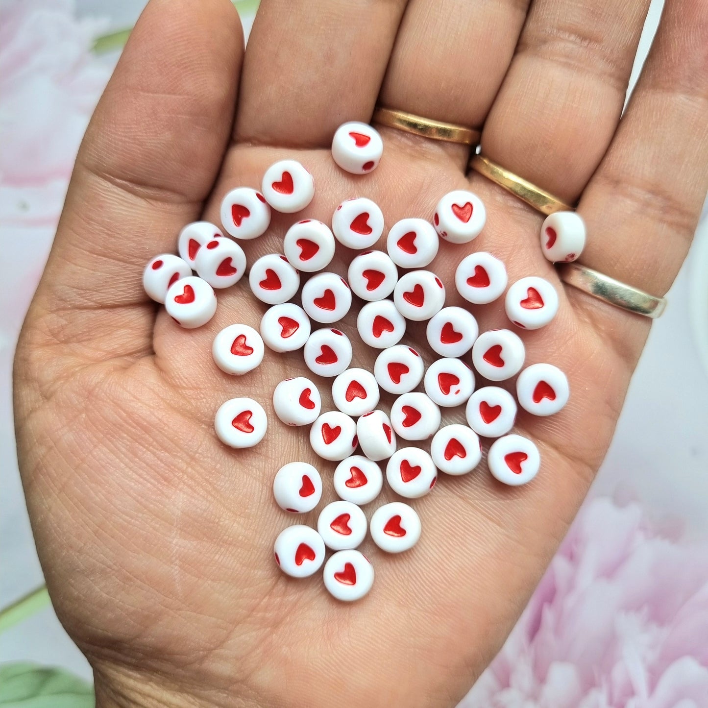 Acrylic Heart Beads