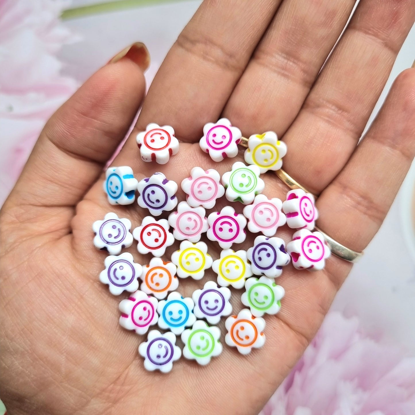 Acrylic Smiley Beads