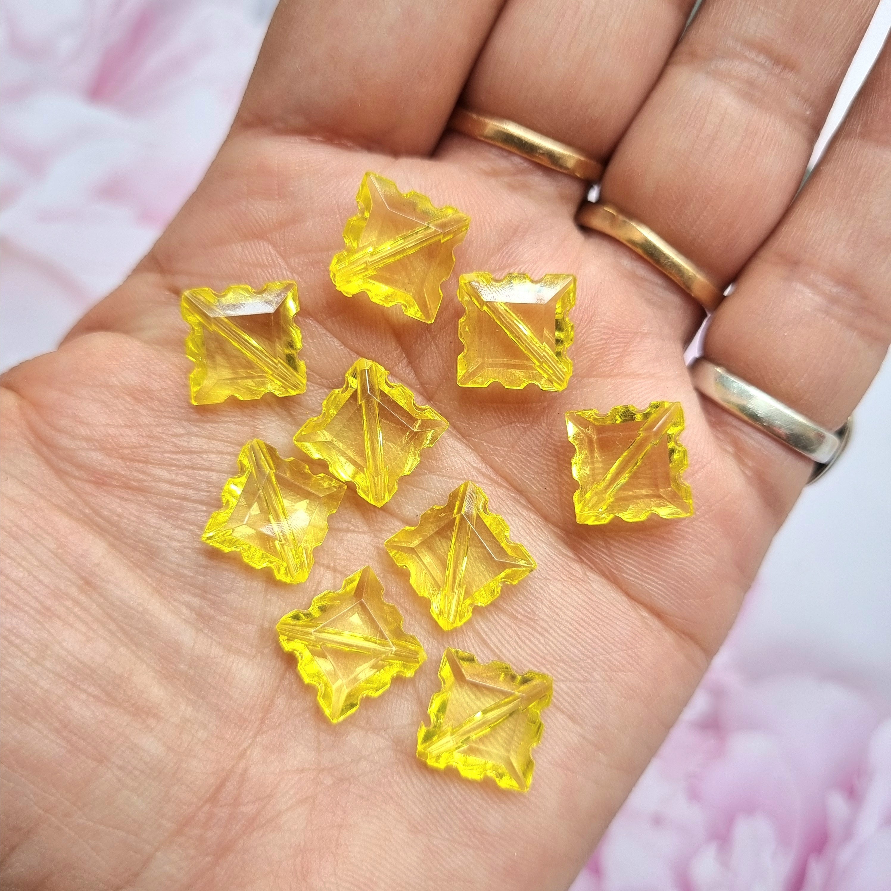 Acrylic Yellow Square Beads