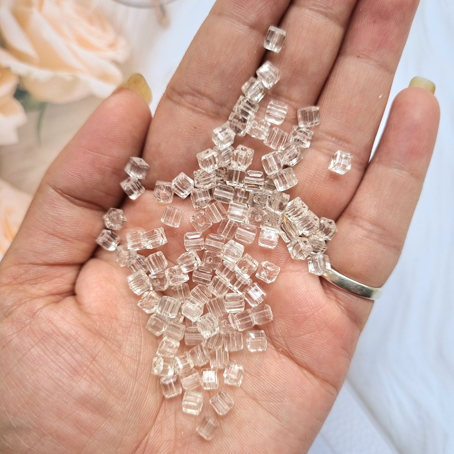 Acrylic Transparent Cube Beads
