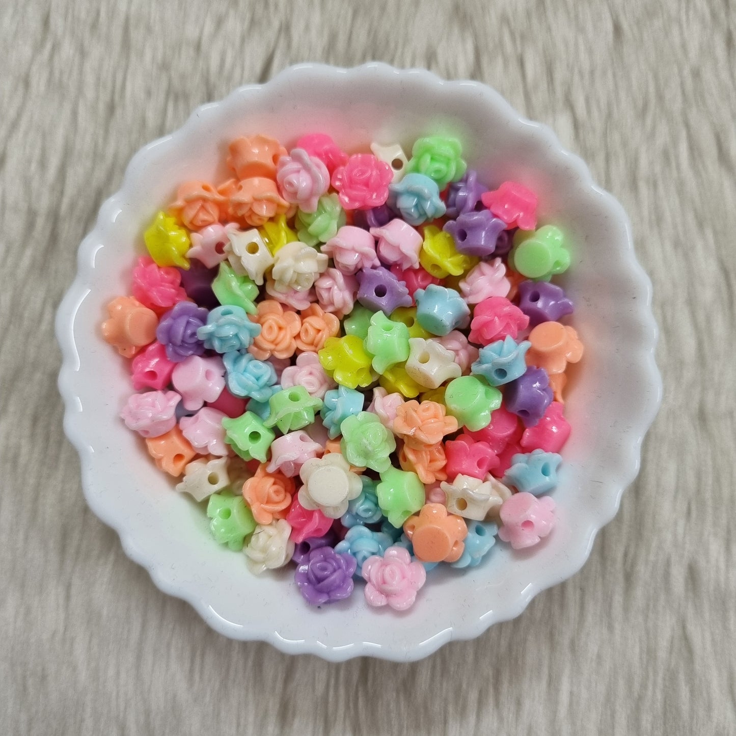 Acrylic Pastel Flower Beads