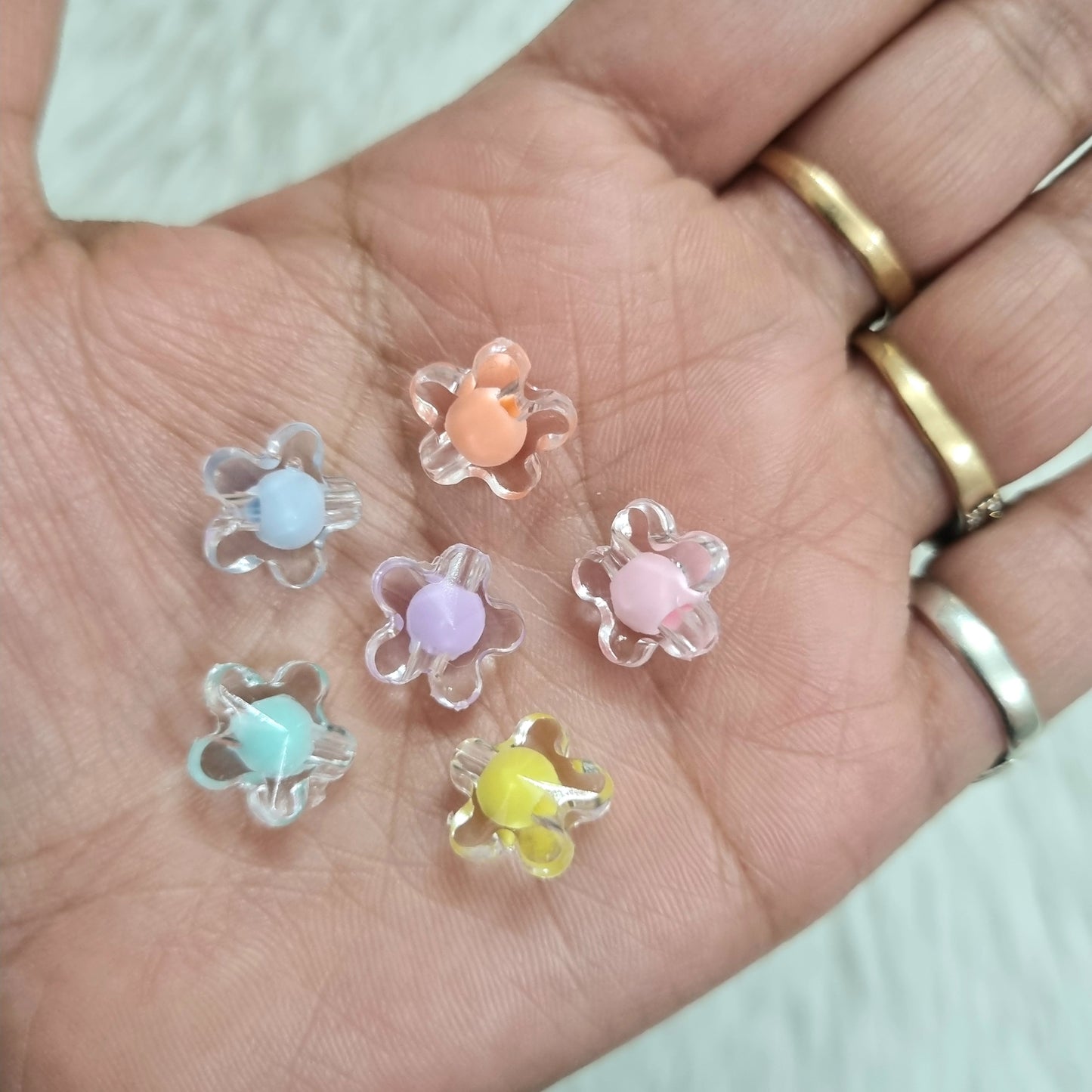 Acrylic Transparent Flower Beads