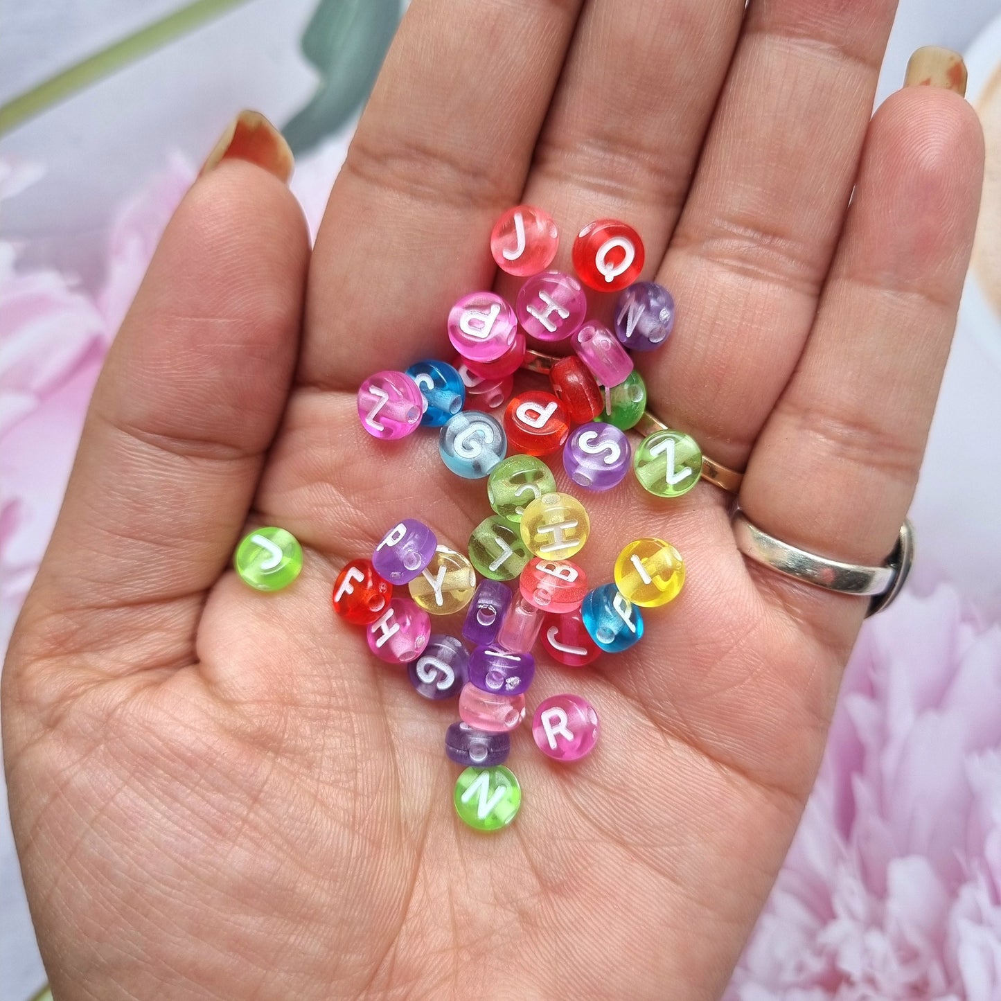 Acrylic Alphabet Beads 01
