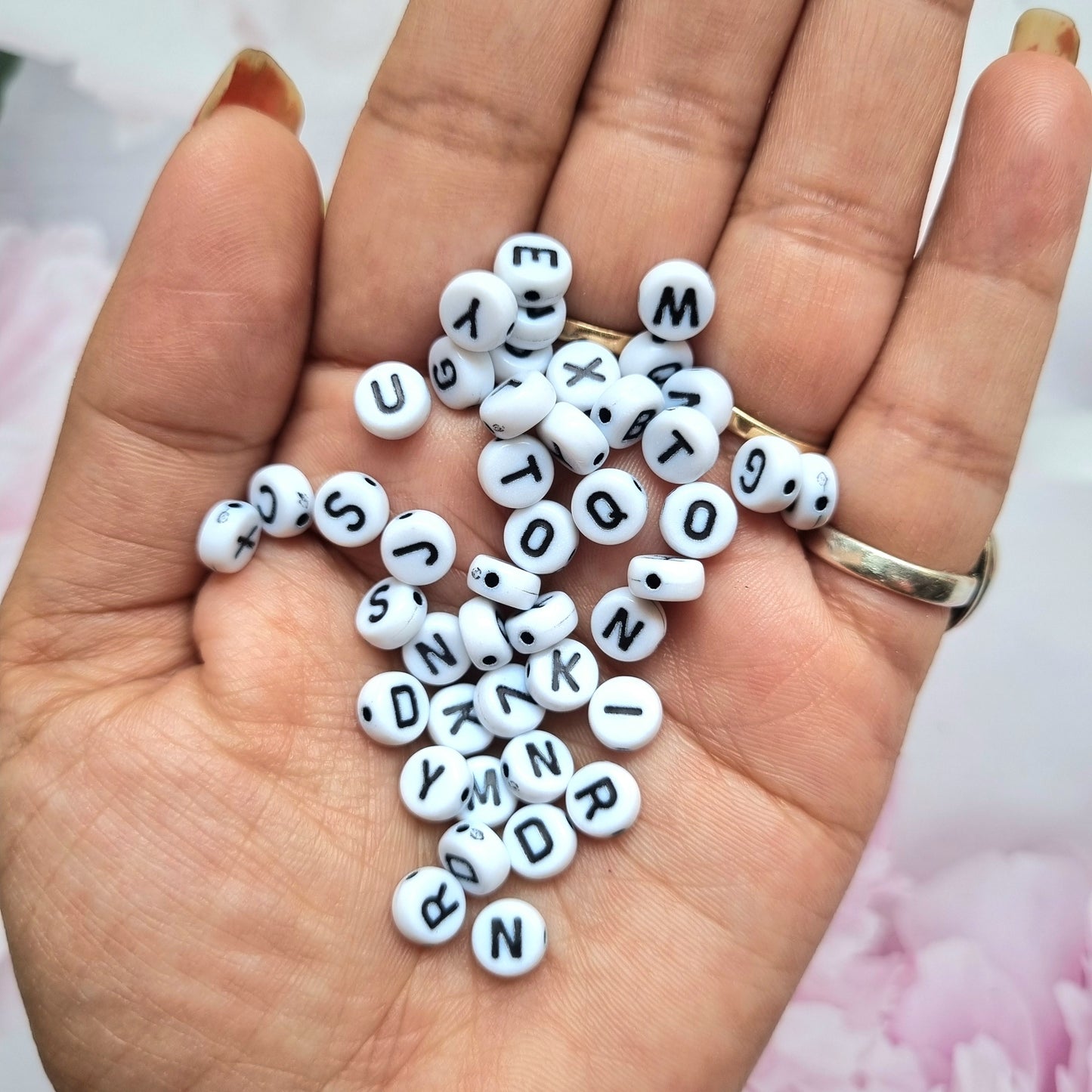 Acrylic Alphabet Beads (B&W)