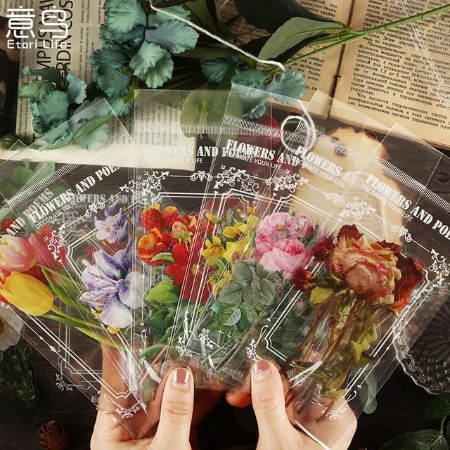 Flowers and Poems Series PET Stickers