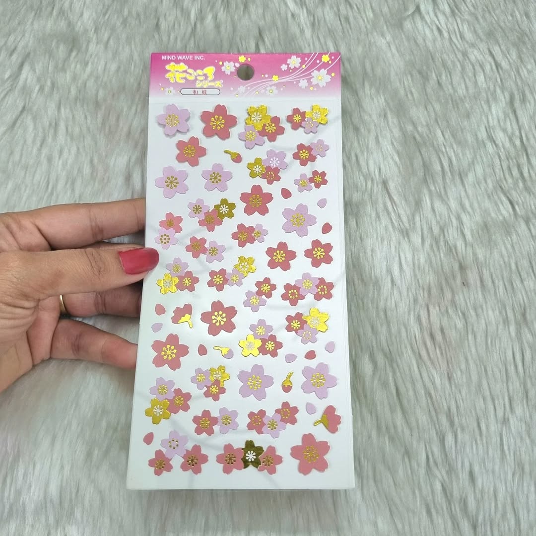 Golden Foil Sakura Stickers