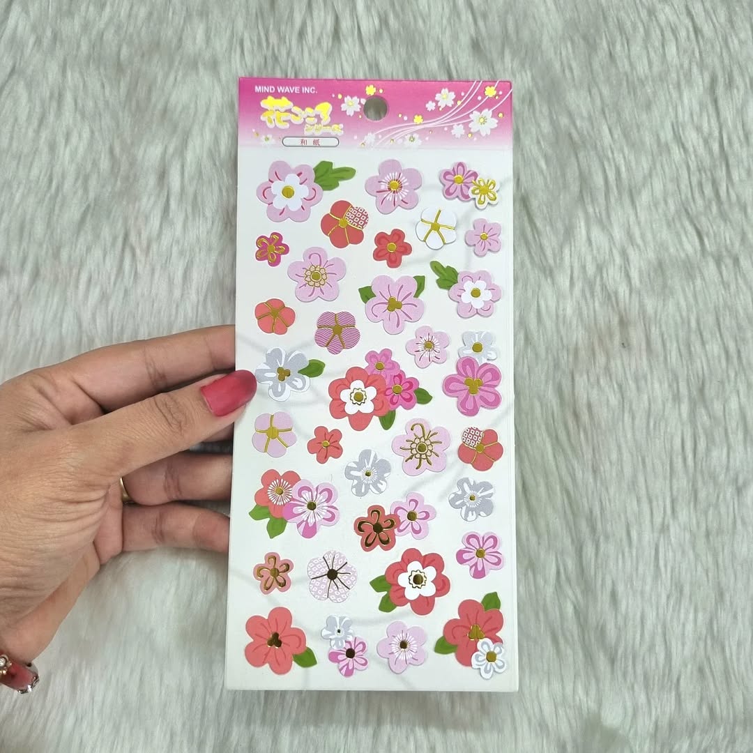 Golden Foil Sakura Stickers