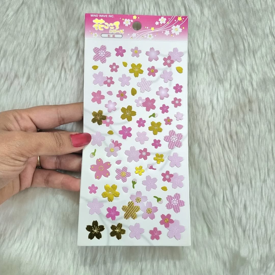 Golden Foil Sakura Stickers