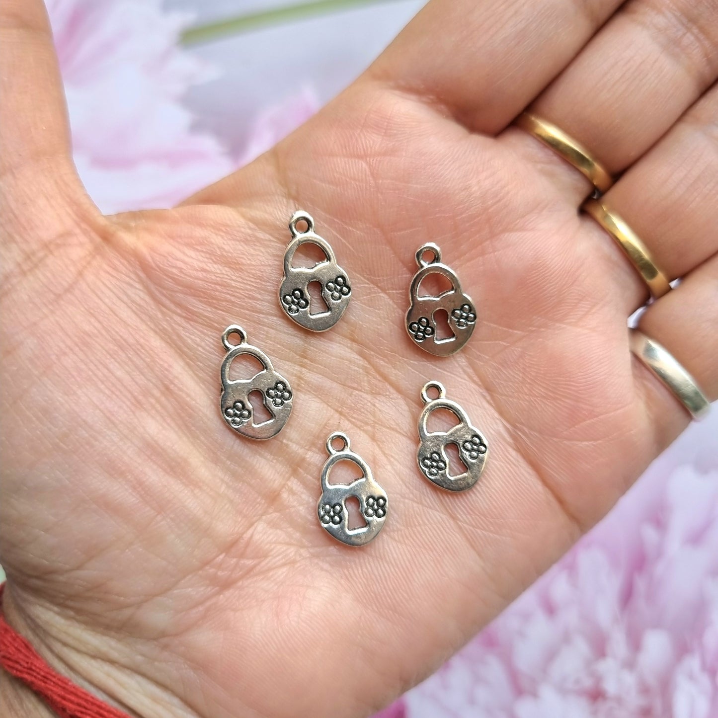 Metal Charms - Heart Lock