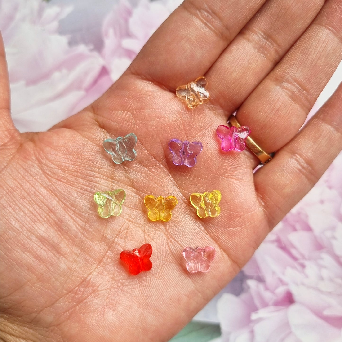Acrylic Transparent colorful Butterfly Beads