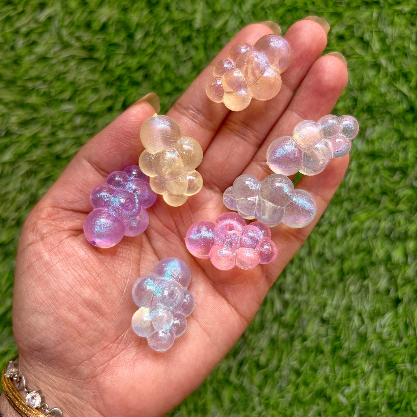 Acrylic Glitter Cloud Beads