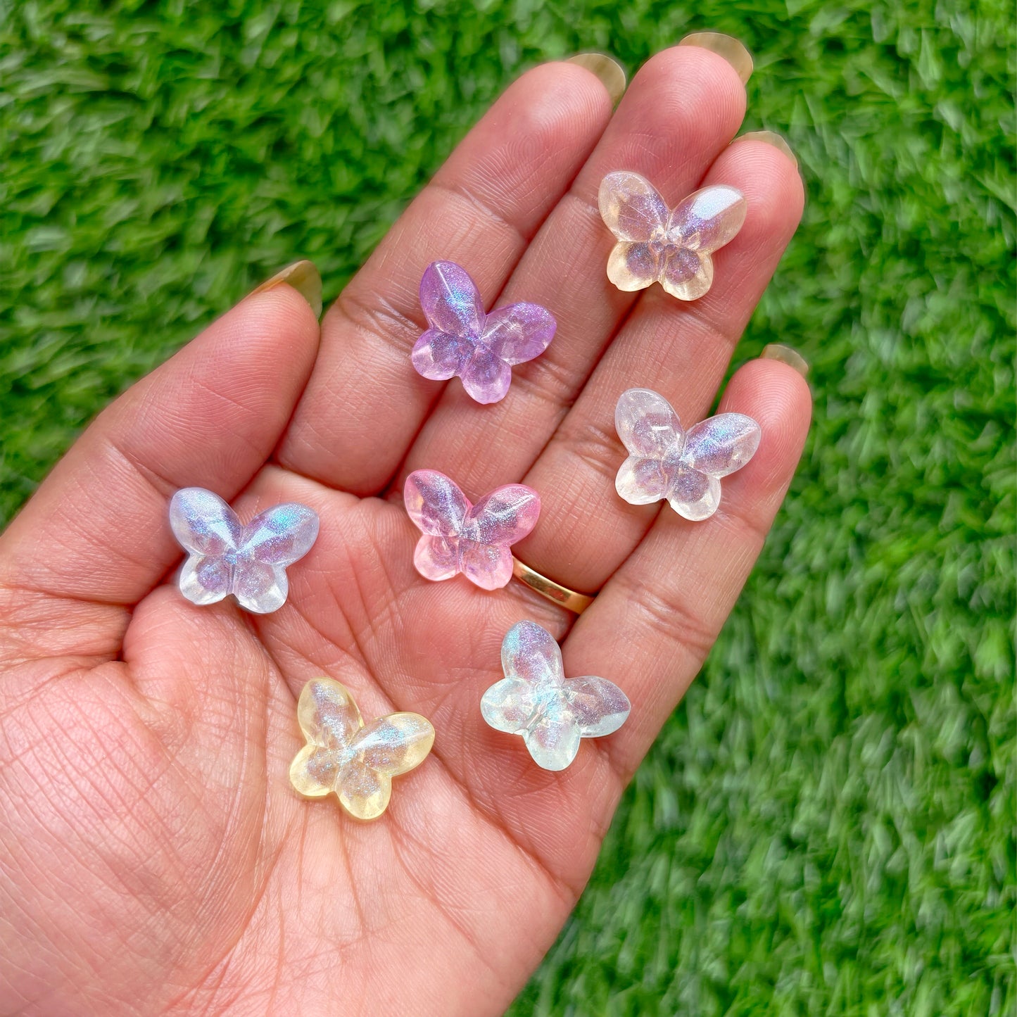 Acrylic Glitter Butterfly Beads