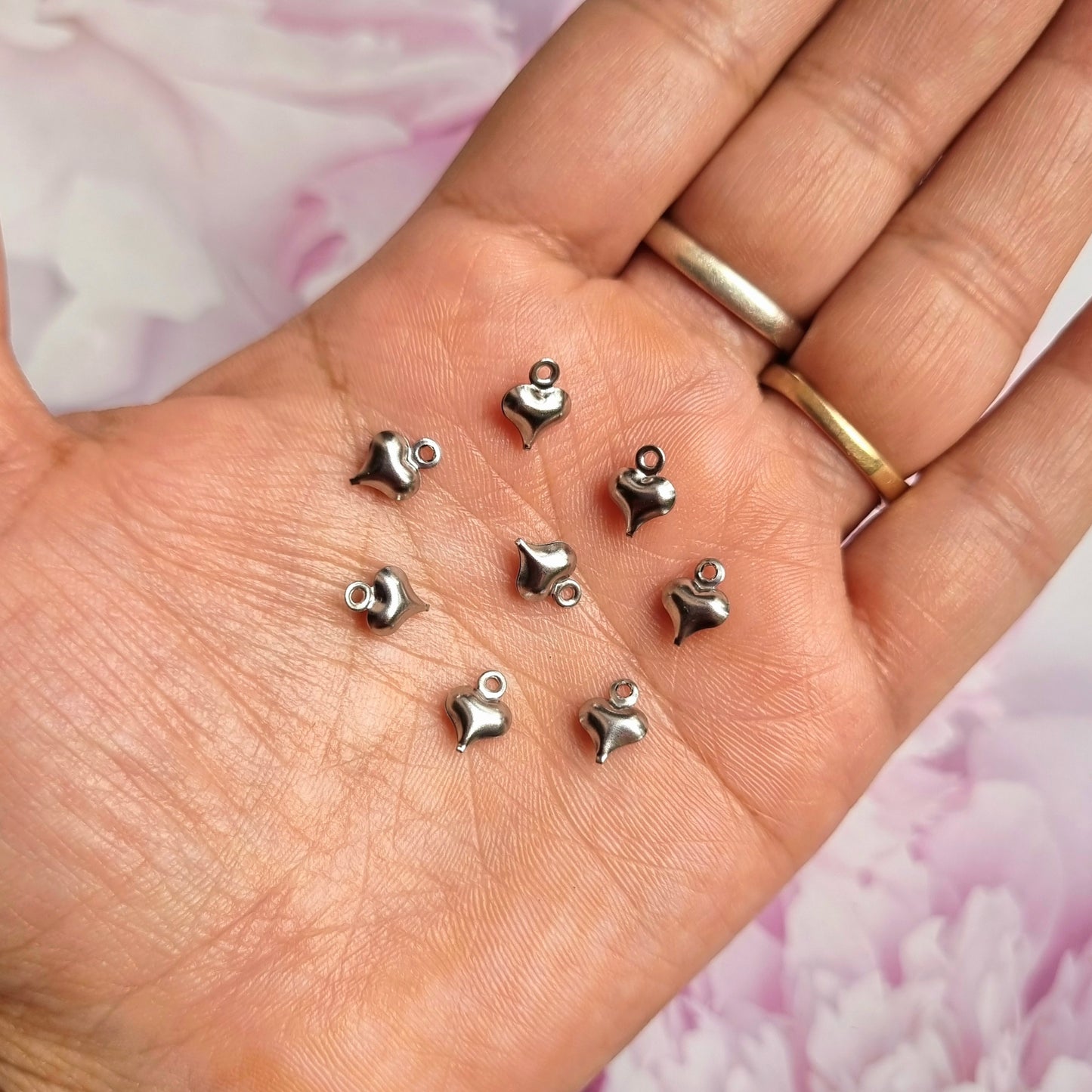 Metal Charms - Tiny Puffy Heart