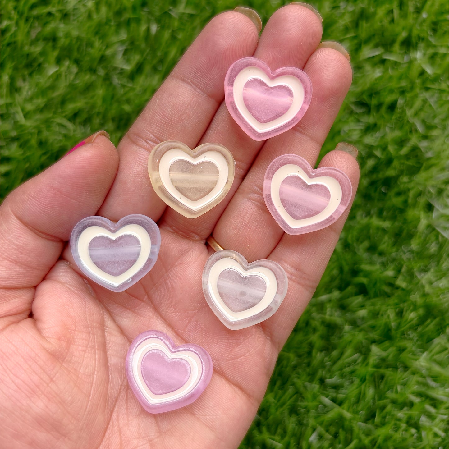 Frost Enamel Heart Beads