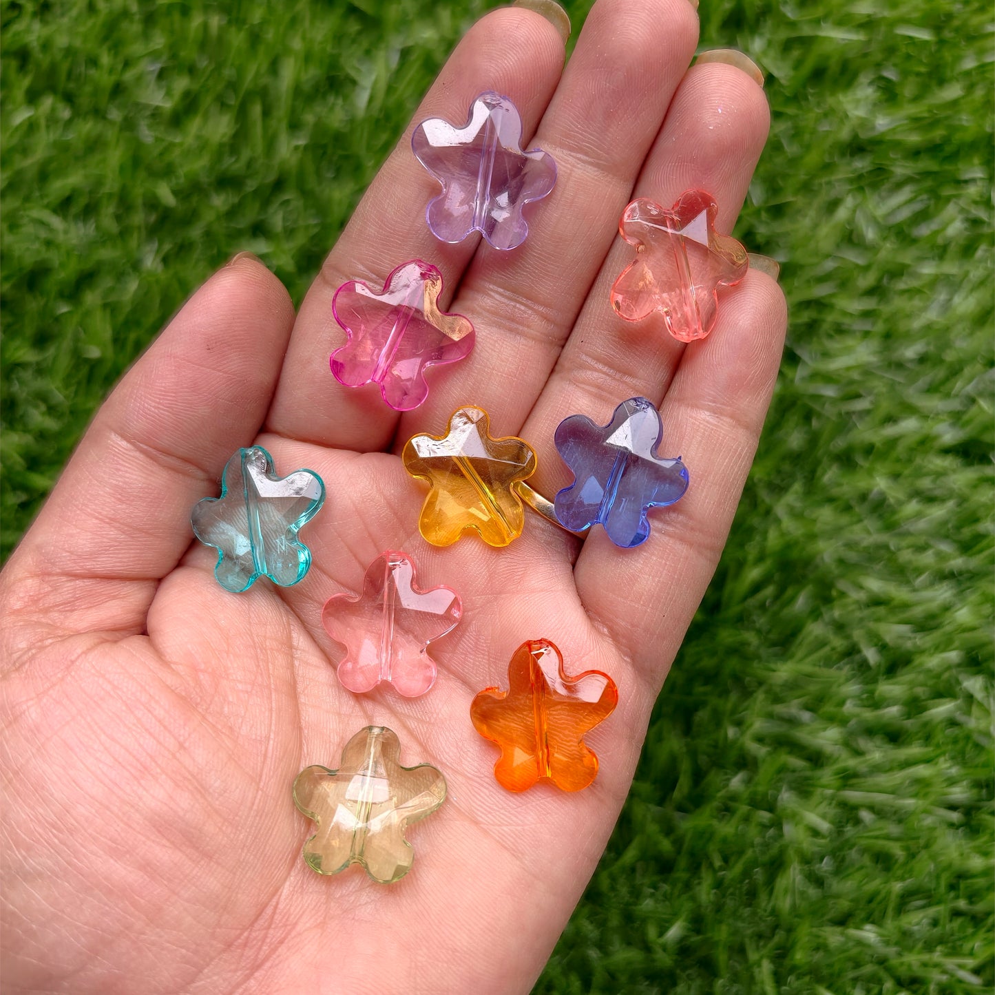 Acrylic Transparent colorful Starfish Beads