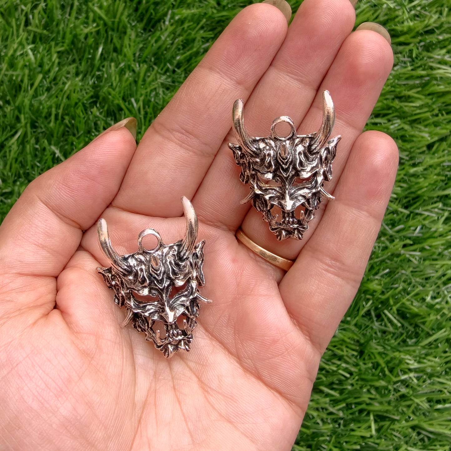 Metal Charms - Horned Skull Charm