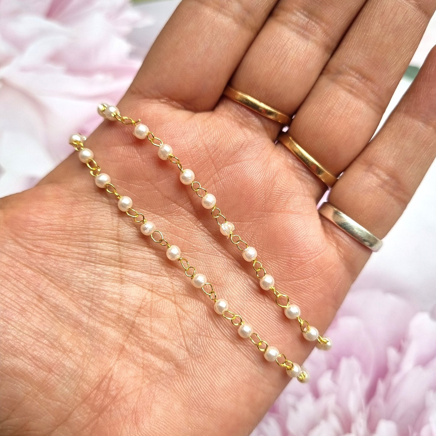 Jewellery Findings - Pearl Linked Chain