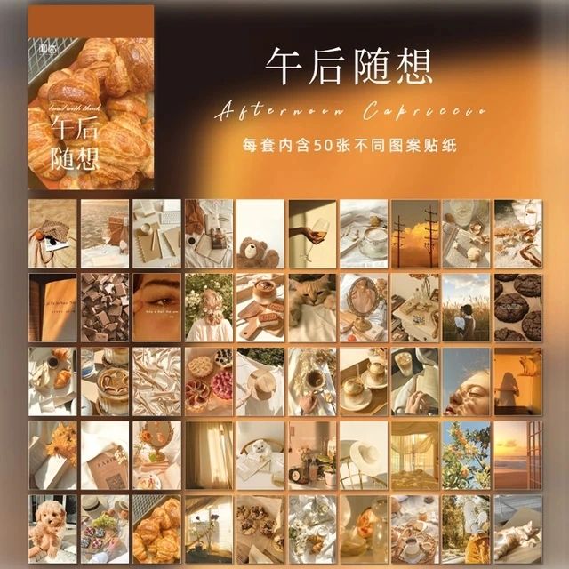 Journaling Paper Stickers Booklet (50 Sheets) Size - 4*6 cm