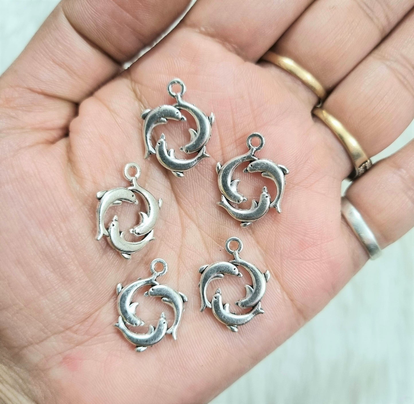 Metal Charms - Dolphins