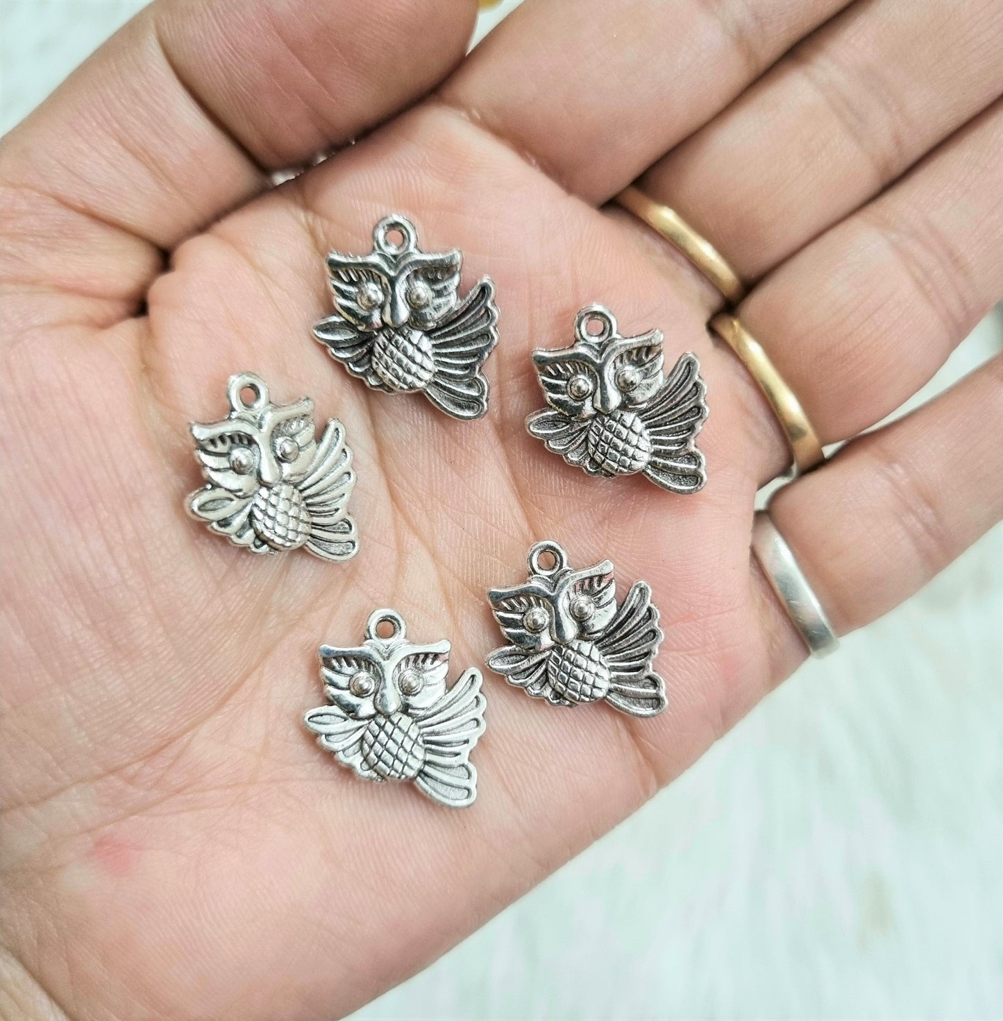 Metal Charms - Flying Owl