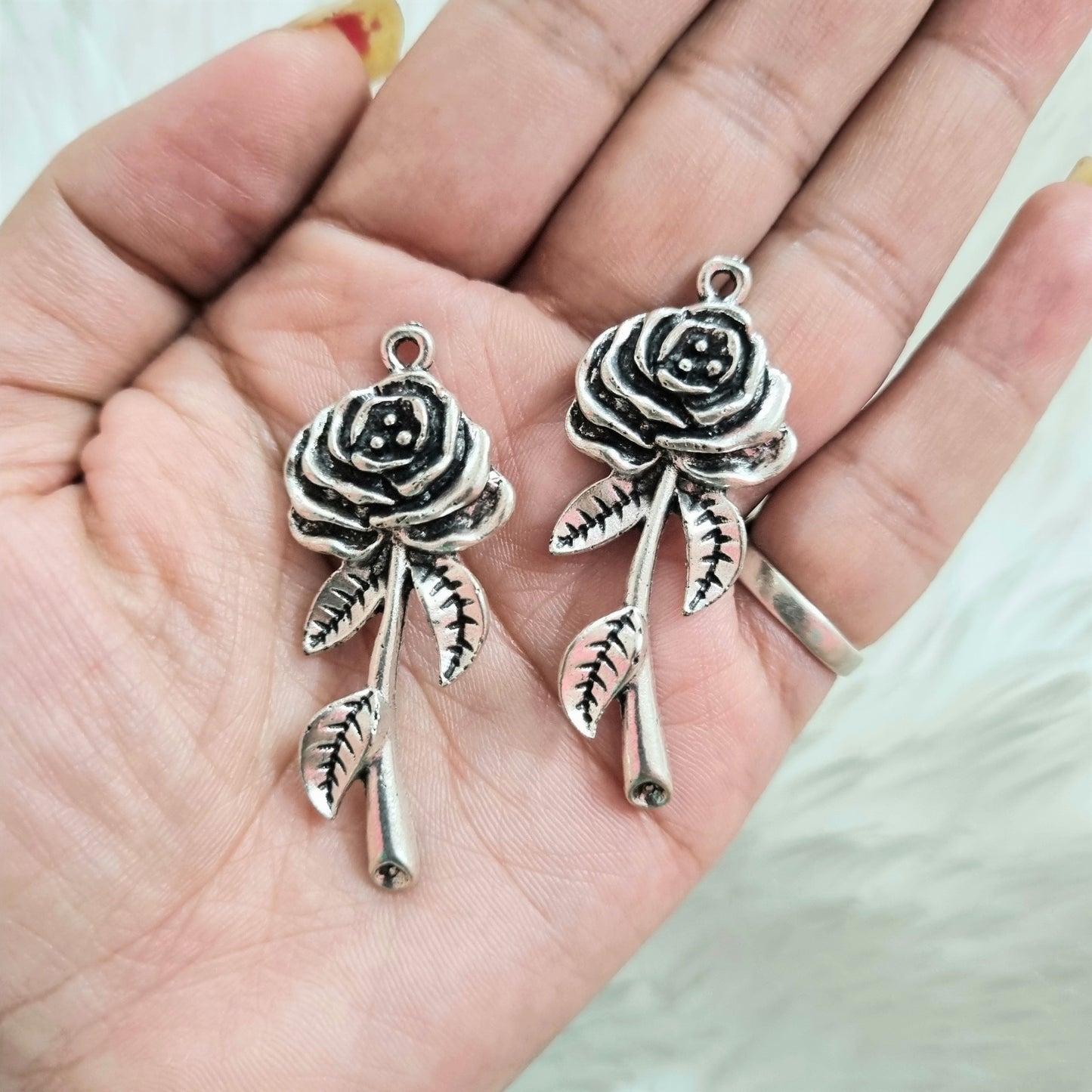 Metal Charms - Rose Big 2