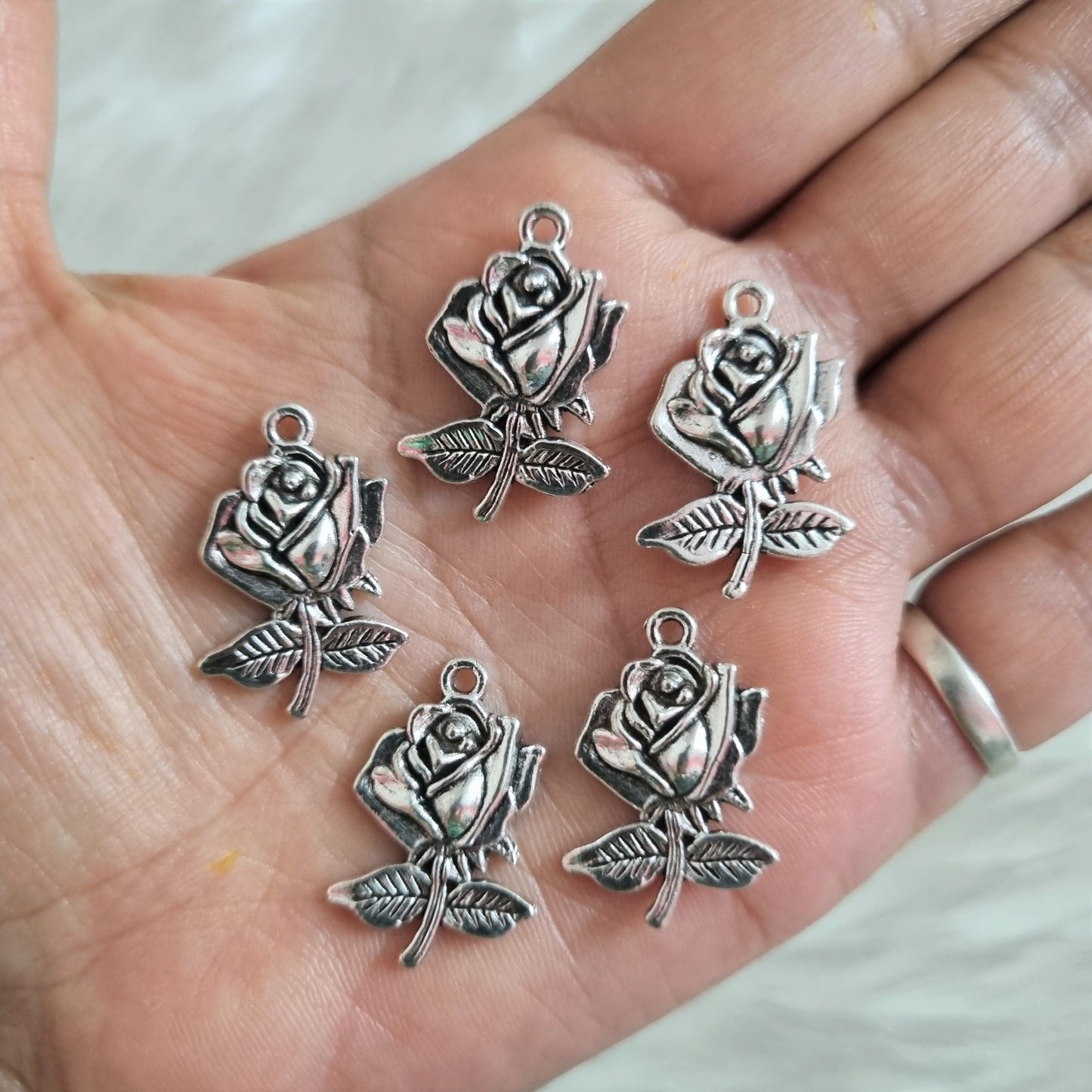 Metal Charms - Rose (Big)