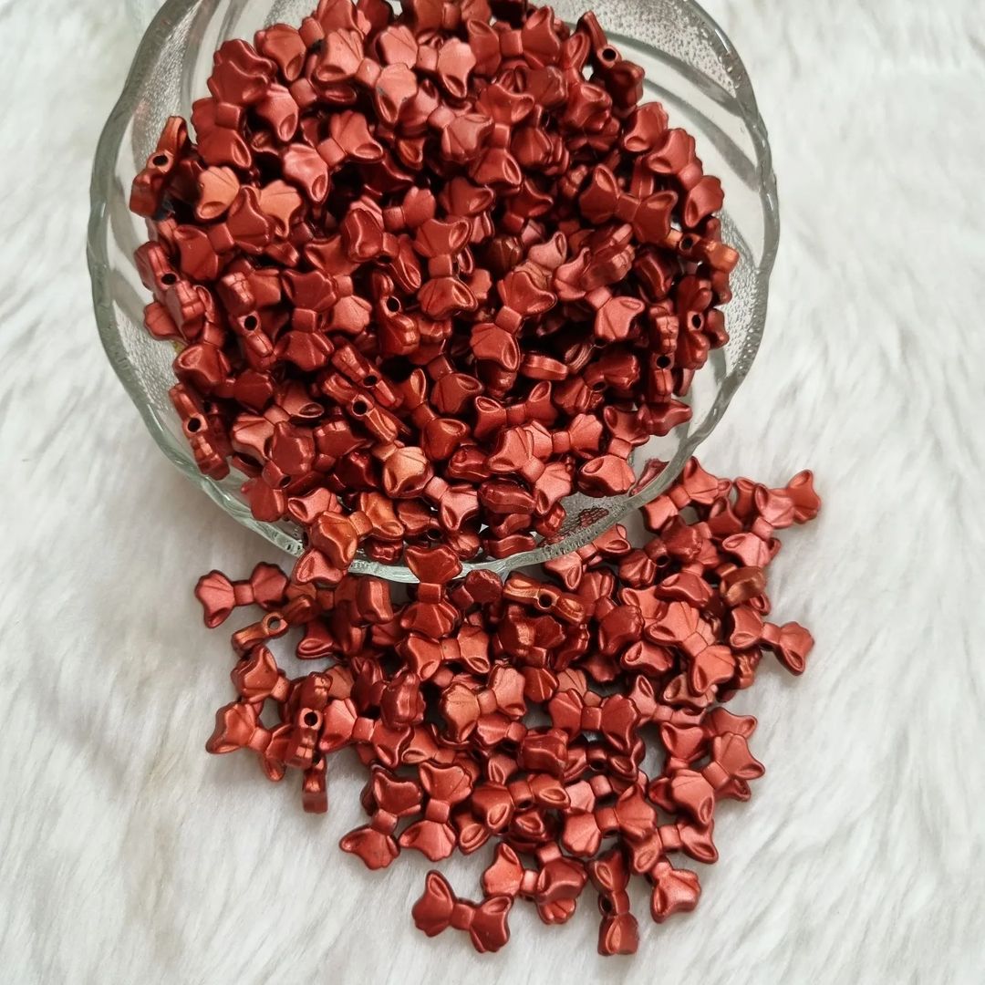 Acrylic Metallic Shaded Bow Beads