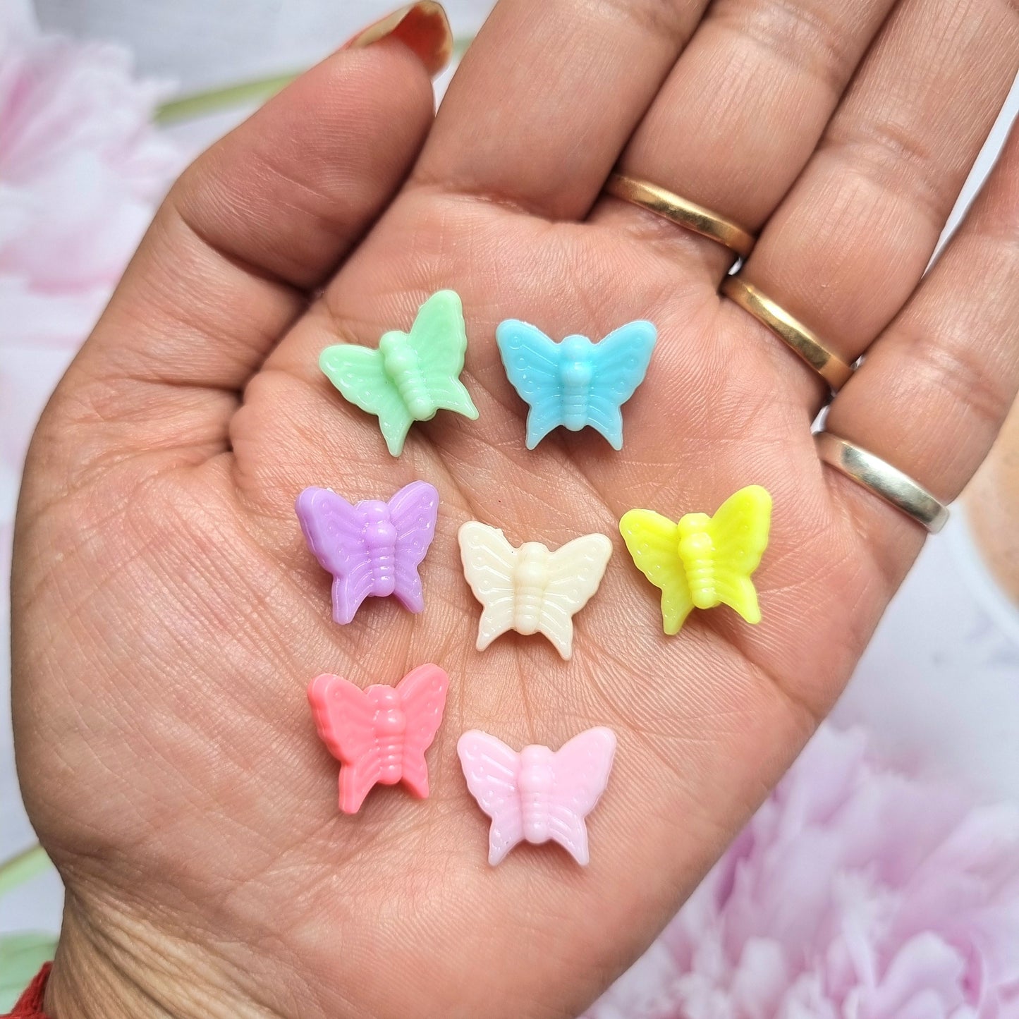 Acrylic Pastel Butterfly Beads