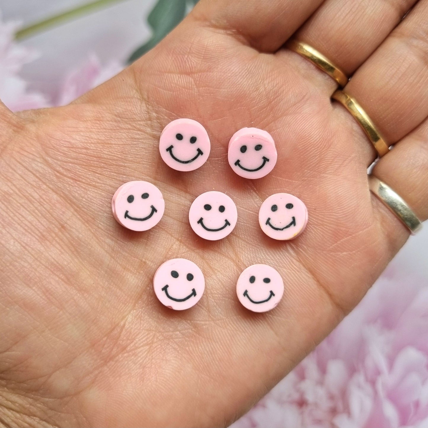 Polymer Beads - Pink Smiley