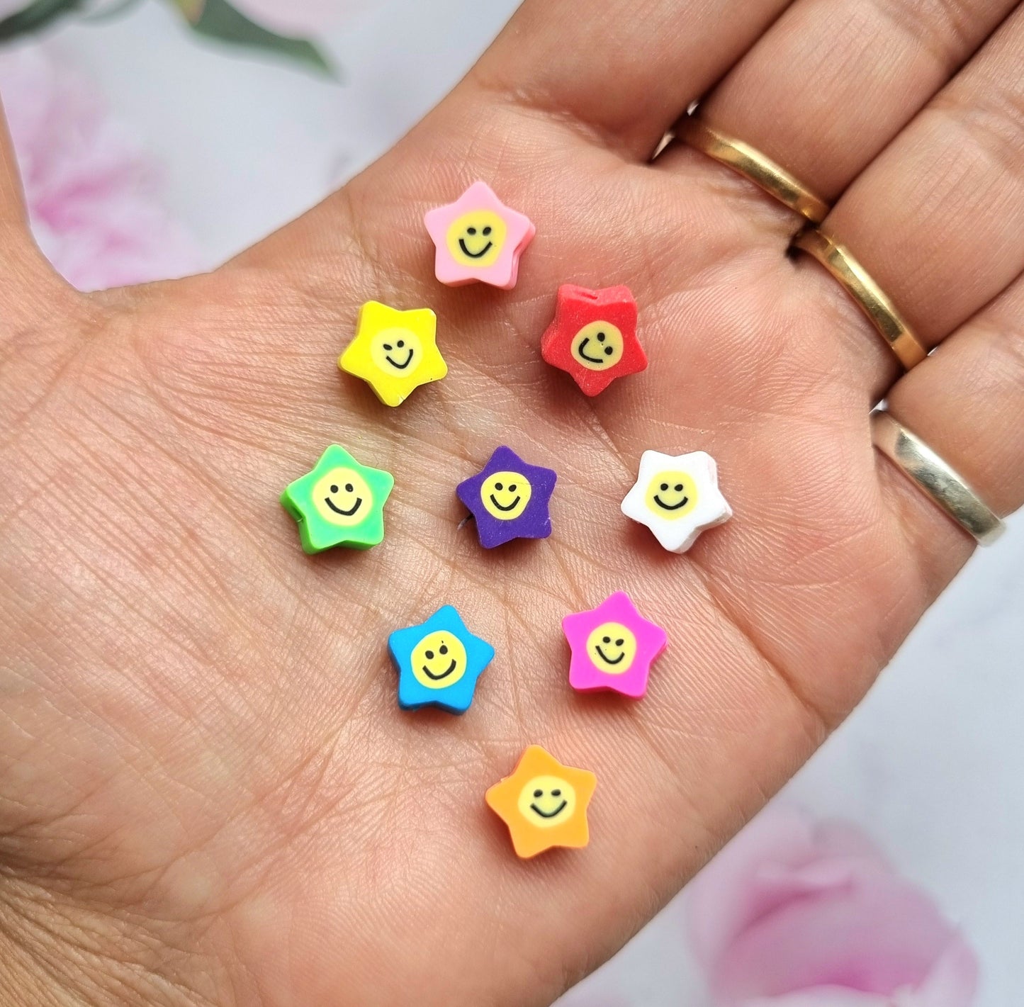 Polymer Beads - Star Smiley 02