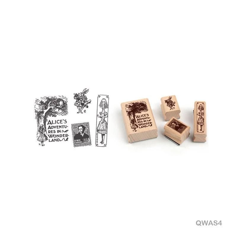 Quartet wooden Antique Stamps