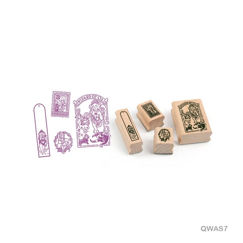 Quartet wooden Antique Stamps