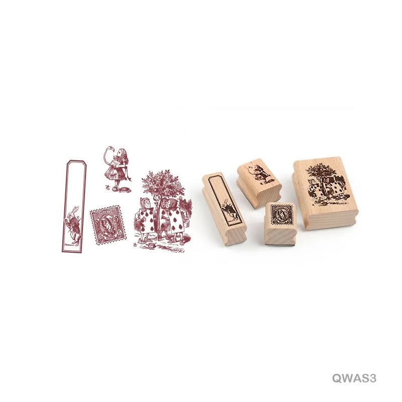 Quartet wooden Antique Stamps