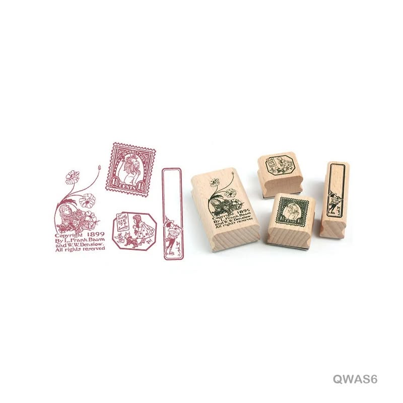 Quartet wooden Antique Stamps