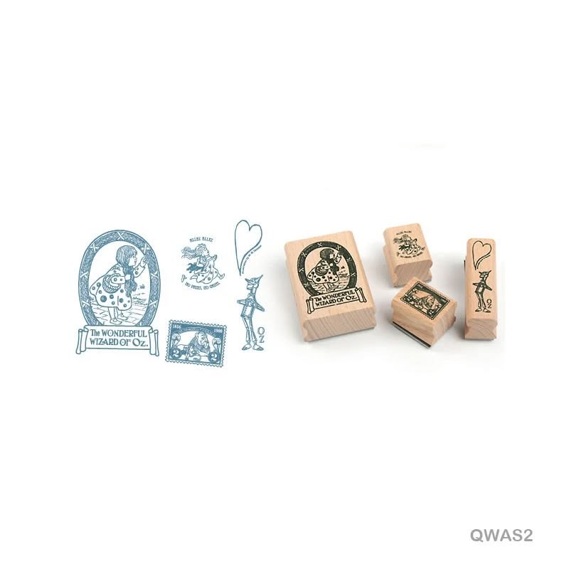 Quartet wooden Antique Stamps