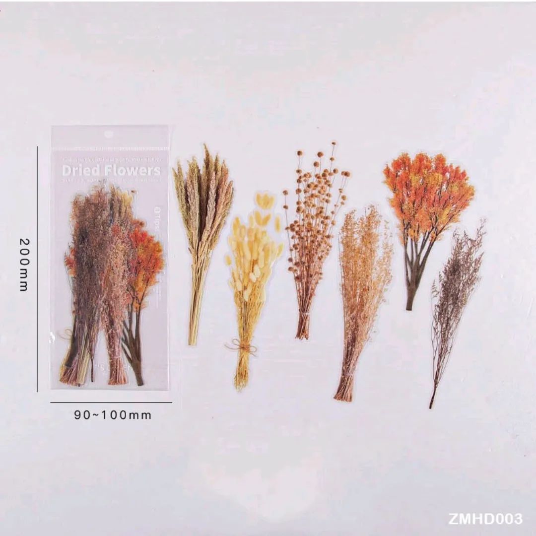 Dried Flowers / Leaves PET Stickers