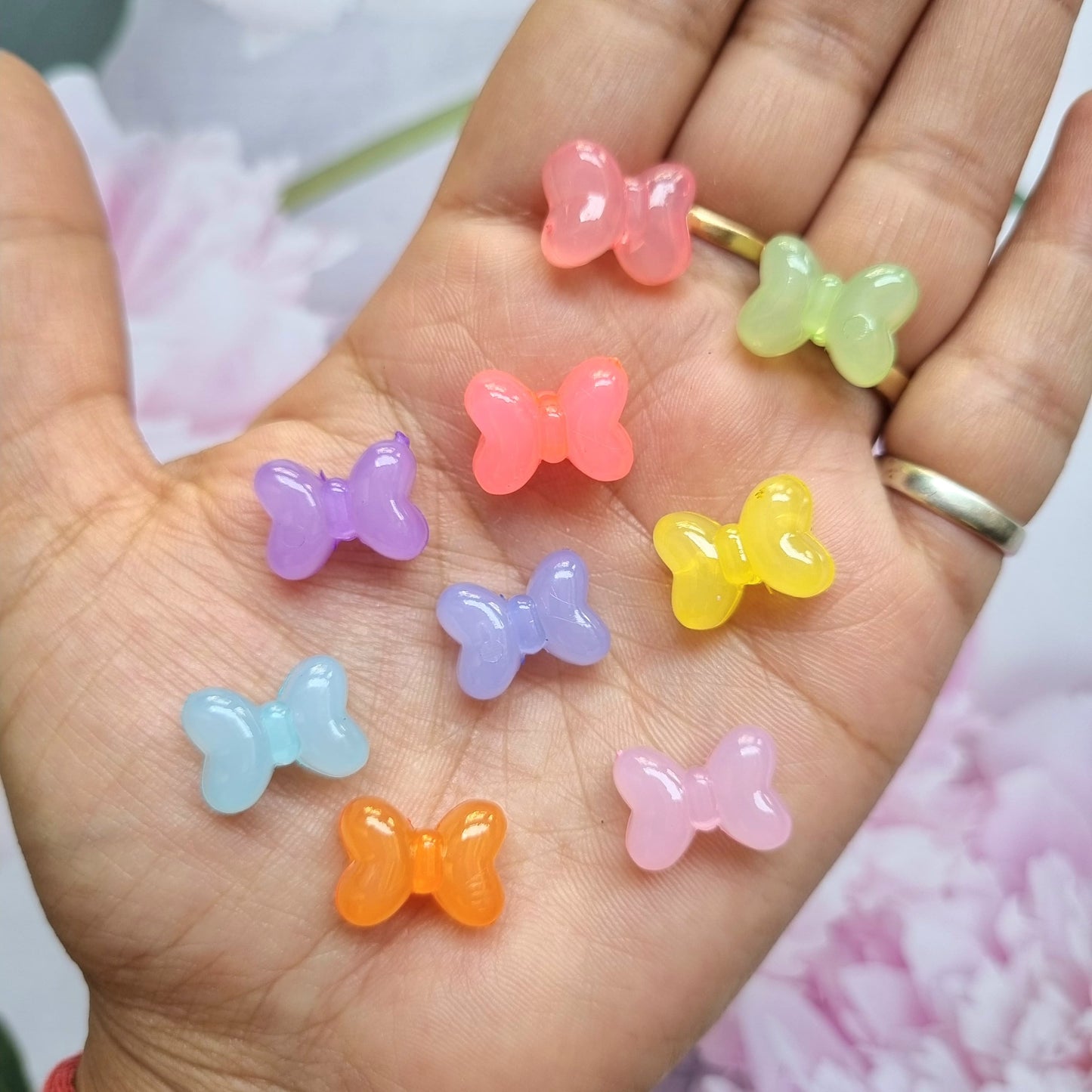 Acrylic Colourful Bow Beads