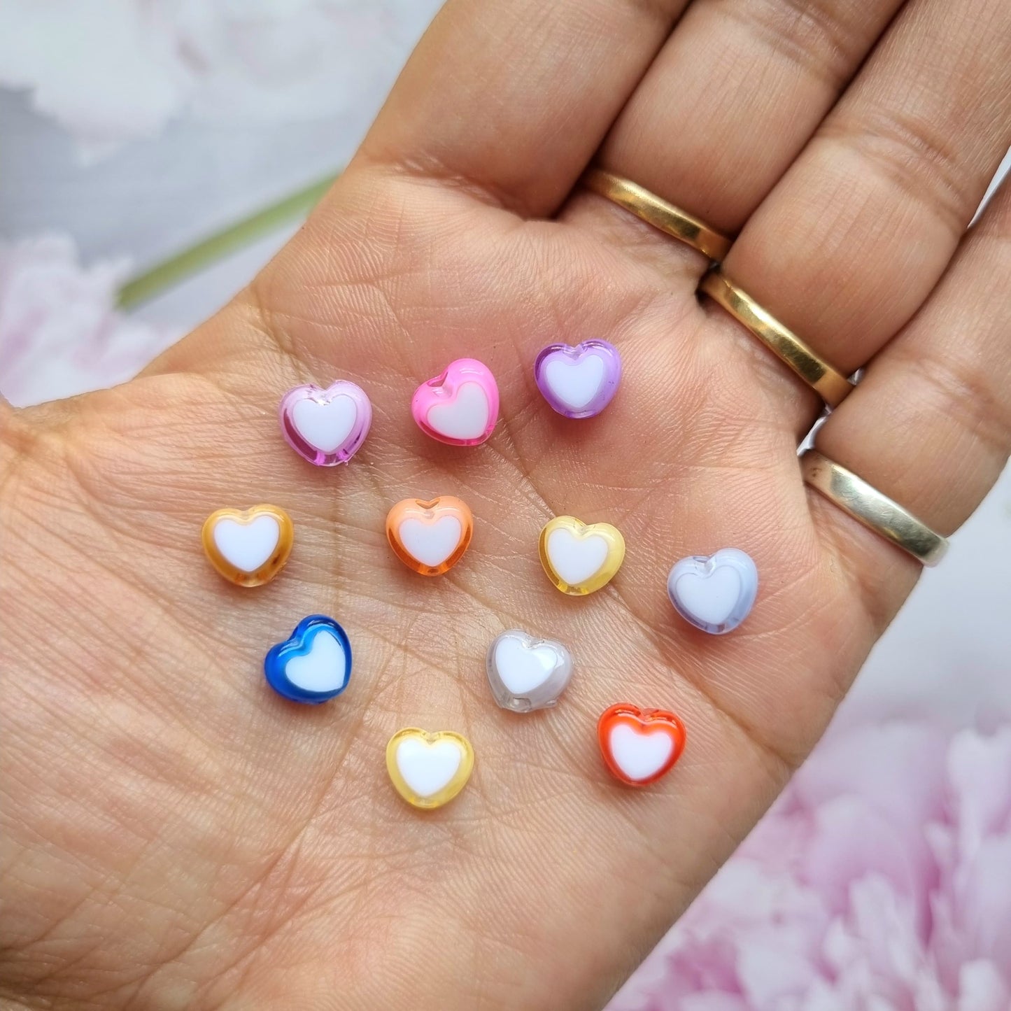 Acrylic Heart Beads