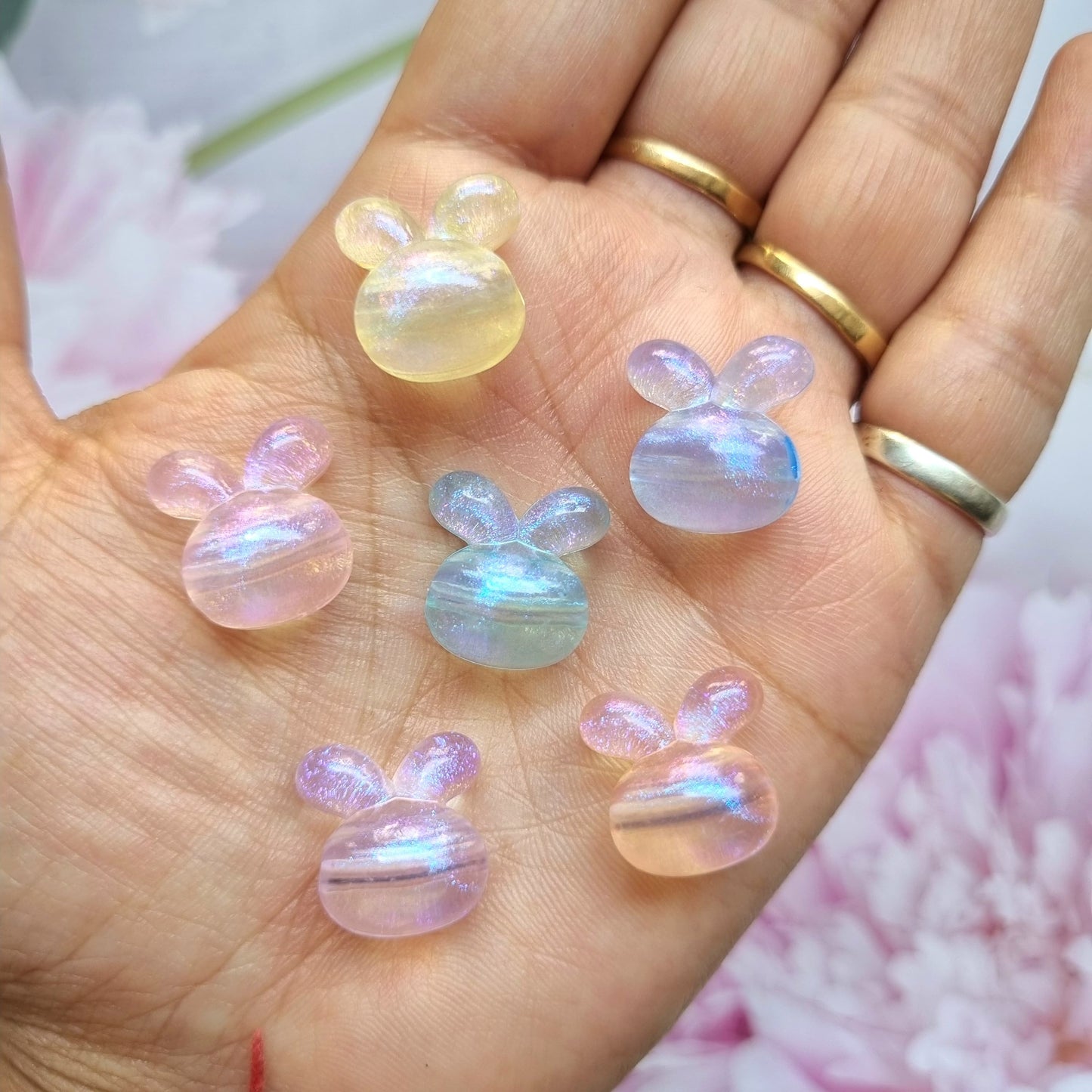 Acrylic Glitter Bunny (Horizontal Hole)