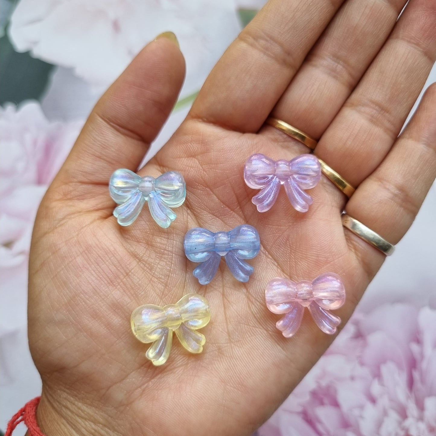 Acrylic Glitter Bows (Horizontal Hole)