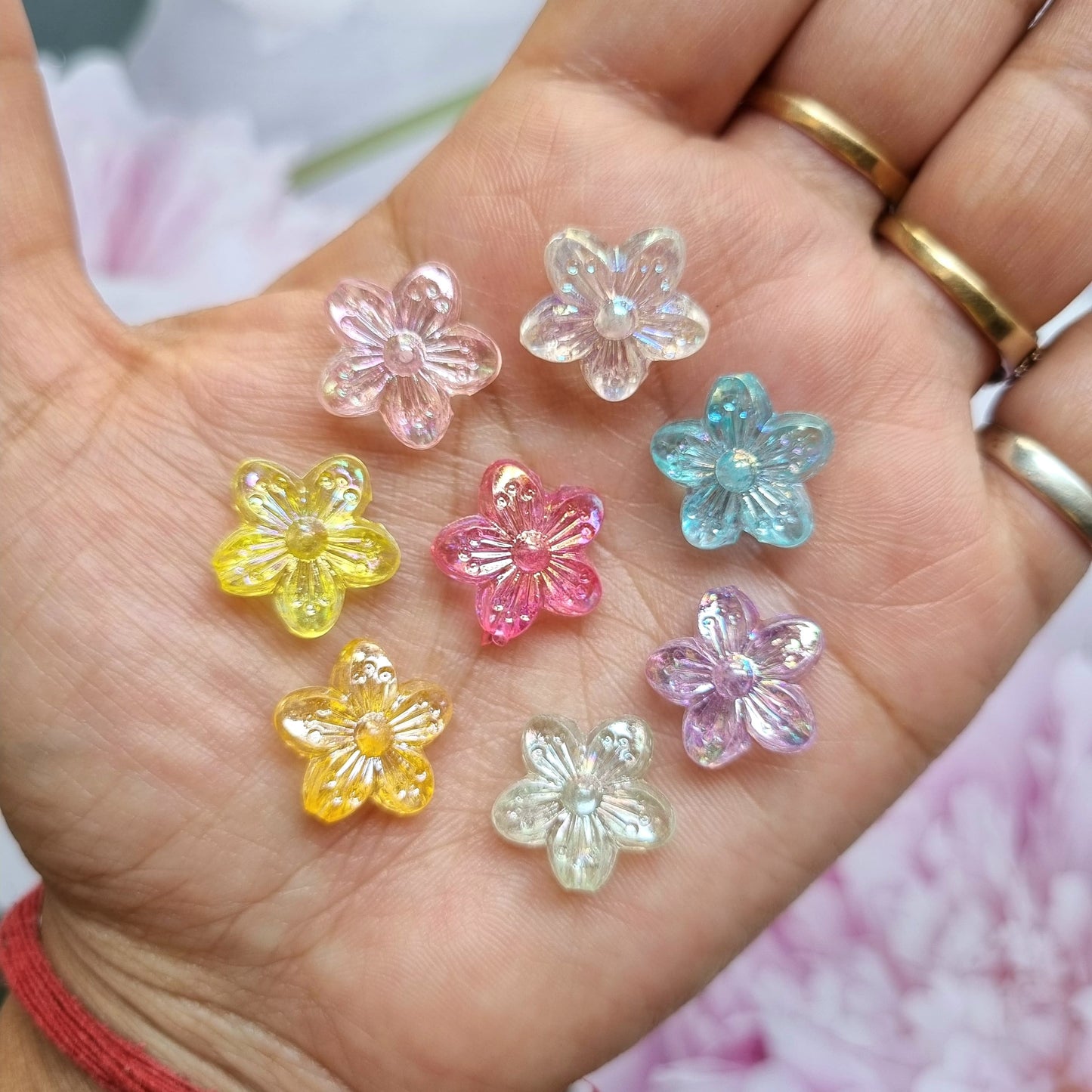 Rainbow Shine Colorful Flower Beads