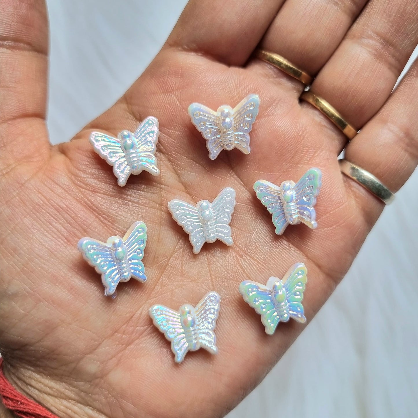 Acrylic Rainbow Shine Butterfly Beads