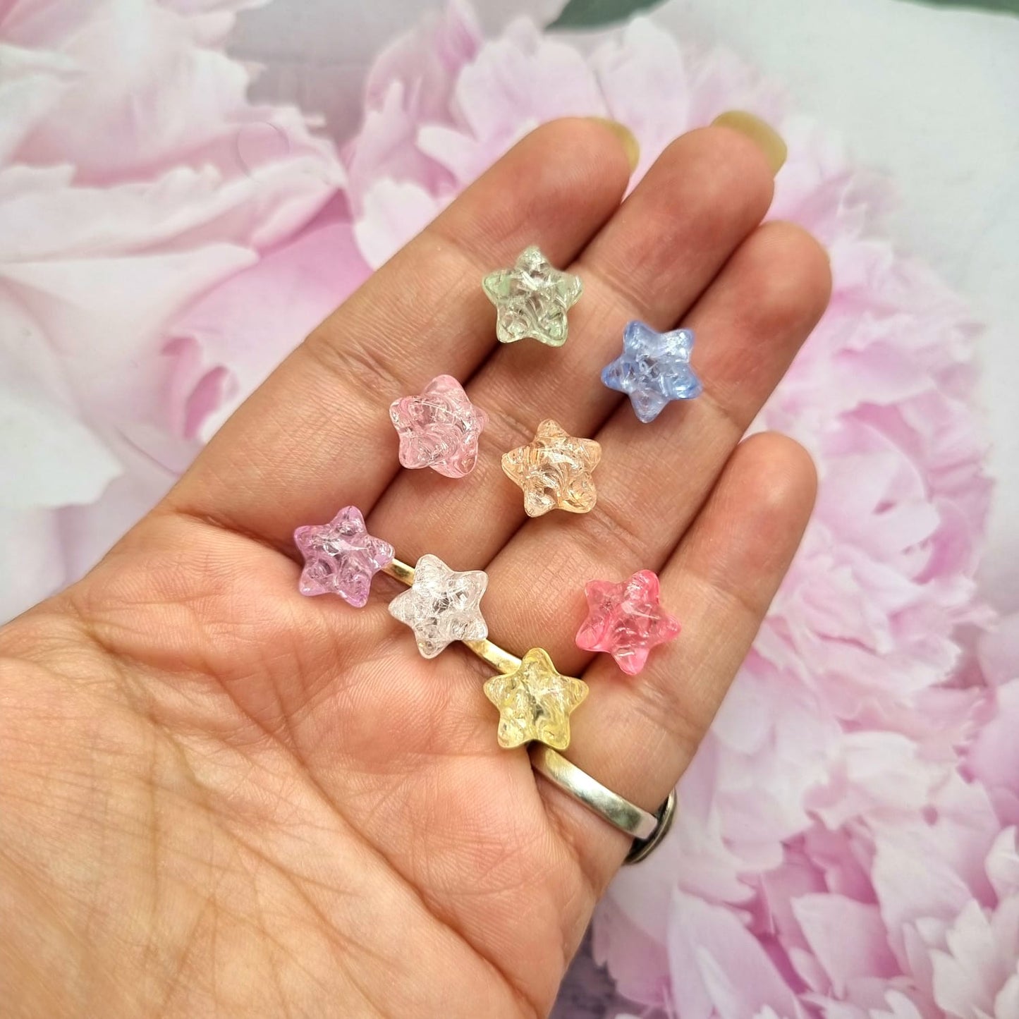 Acrylic Crackle Star Beads