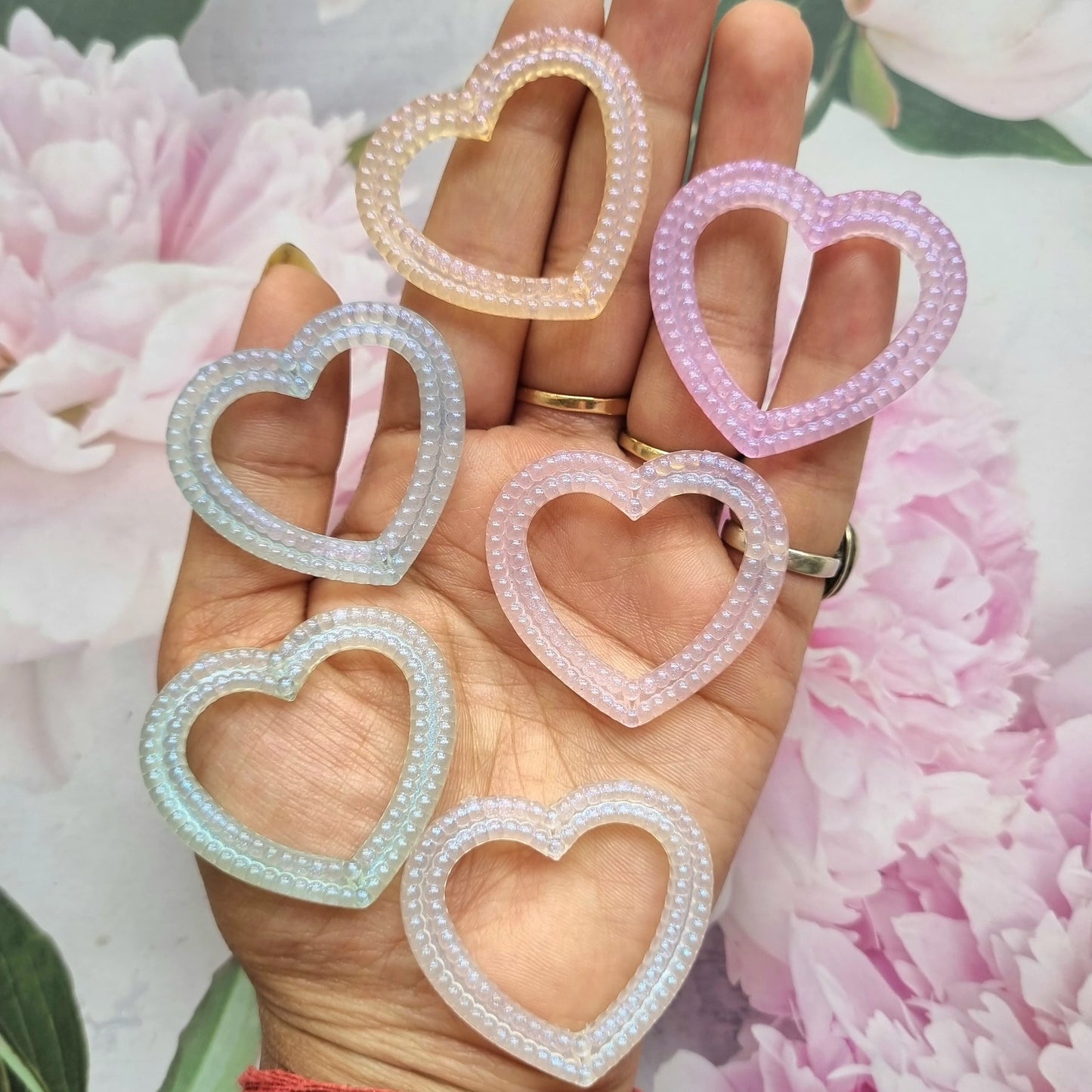 Acrylic Colourful Heart Ring