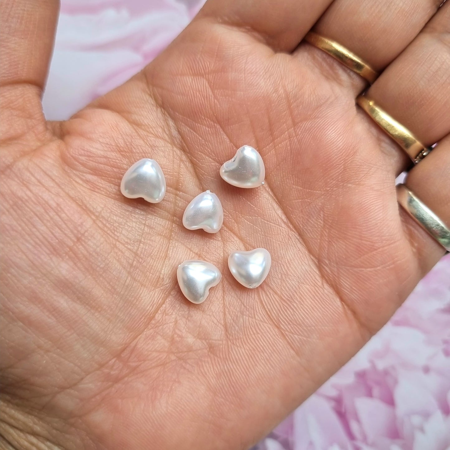 Acrylic Heart Beads (Size - 8mm)
