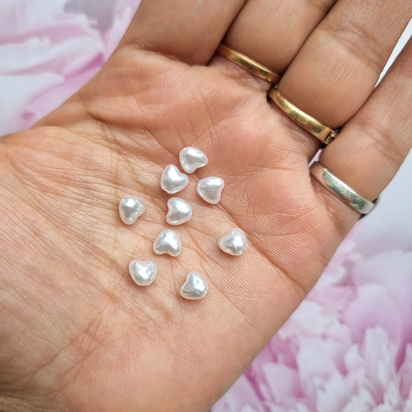 Acrylic Heart Beads (Size - 3mm)